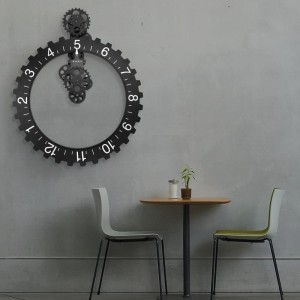 Zegar ścienny Big Hour Wheel czarny